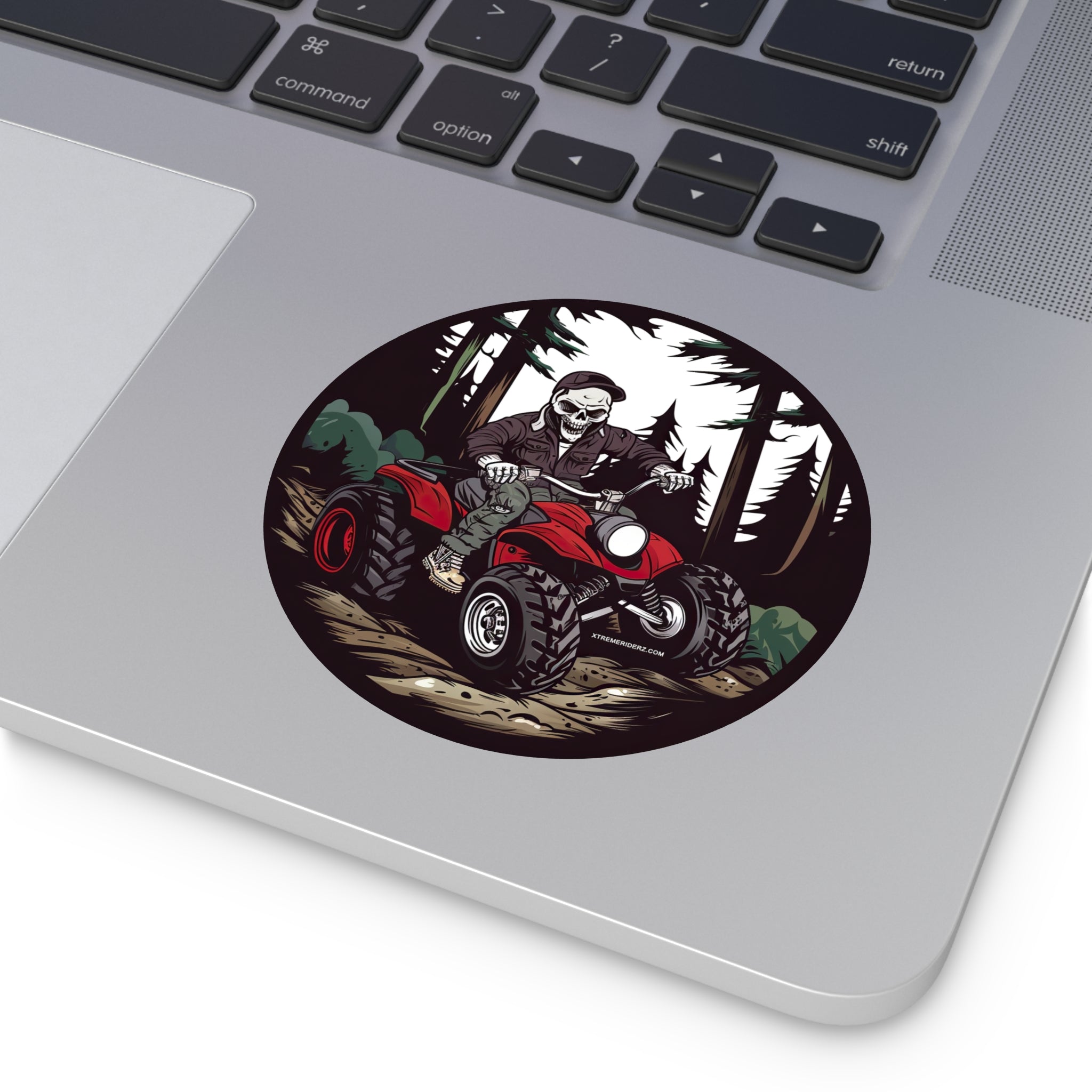 Skeleton on ATV- Xtreme Riderz- Round Vinyl Stickers